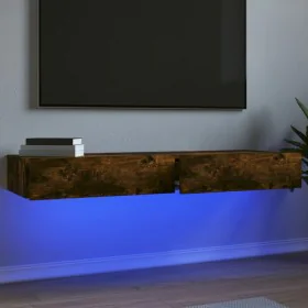 TV-Möbel mit LED-Lichtern, 2 Stück, Raucheiche, 60x35x15,5 cm. von , TV-Möbel - Ref: Foro24-842897, Preis: 87,51 €, Rabatt: %
