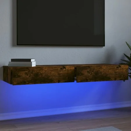 TV-Möbel mit LED-Lichtern, 2 Stück, Raucheiche, 60x35x15,5 cm. von , TV-Möbel - Ref: Foro24-842897, Preis: 87,51 €, Rabatt: %