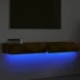 TV-Möbel mit LED-Lichtern, 2 Stück, Raucheiche, 60x35x15,5 cm. von , TV-Möbel - Ref: Foro24-842897, Preis: 87,51 €, Rabatt: %