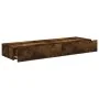 TV cabinets with LED lights 2 units smoked oak 60x35x15.5 cm by , TV Furniture - Ref: Foro24-842897, Price: 87,51 €, Discount: %