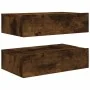 TV cabinets with LED lights 2 units smoked oak 60x35x15.5 cm by , TV Furniture - Ref: Foro24-842897, Price: 87,51 €, Discount: %