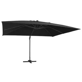 Sombrilla voladiza luces LED y poste aluminio negra 400x300 cm de , Sombrillas - Ref: Foro24-47008, Precio: 334,96 €, Descuen...