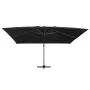 Cantilever umbrella with LED lights and black aluminum pole 400x300 cm by , Umbrellas - Ref: Foro24-47008, Price: 334,96 €, D...