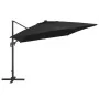 Cantilever umbrella with LED lights and black aluminum pole 400x300 cm by , Umbrellas - Ref: Foro24-47008, Price: 334,96 €, D...