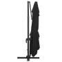 Cantilever umbrella with LED lights and black aluminum pole 400x300 cm by , Umbrellas - Ref: Foro24-47008, Price: 334,96 €, D...