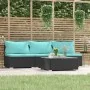 Garden set with 4-piece black synthetic rattan cushions by , Garden sets - Ref: Foro24-317540, Price: 404,02 €, Discount: %