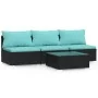 Garden set with 4-piece black synthetic rattan cushions by , Garden sets - Ref: Foro24-317540, Price: 404,02 €, Discount: %