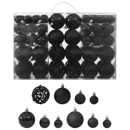 Christmas ball set 100 pieces black by , Festive decorations - Ref: Foro24-330083, Price: 29,48 €, Discount: %