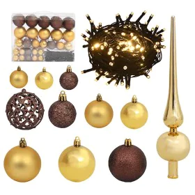 Set of 61 Christmas balls with 150 golden bronze LED lights by , Christmas lights - Ref: Foro24-330095, Price: 35,03 €, Disco...