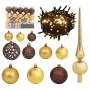 Weihnachtskugel-Set 61-teilig mit Spitze 150 LED Gold Bronze von , Weihnachtsbeleuchtung - Ref: Foro24-330095, Preis: 35,01 €...
