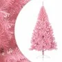 Half artificial Christmas tree with pink PVC stand 180 cm by , Christmas trees - Ref: Foro24-344672, Price: 38,59 €, Discount: %