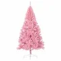 Half artificial Christmas tree with pink PVC stand 180 cm by , Christmas trees - Ref: Foro24-344672, Price: 38,59 €, Discount: %