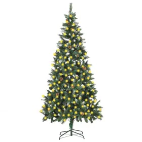 Artificial Christmas tree illuminated with lights and pine cones 210 cm by , Christmas trees - Ref: Foro24-3077748, Price: 14...