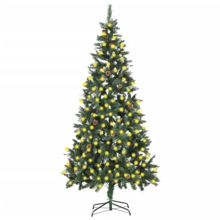 Árbol de Navidad artificial iluminado con luces y piñas 210 cm de , Arboles de navidad - Ref: Foro24-3077748, Precio: 141,13 ...