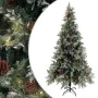 Weihnachtsbaum mit Lichtern und Kieferzapfen PVC PE grün und weiß 225 cm von , Weihnachtsbäume - Ref: Foro24-3094566, Preis: ...