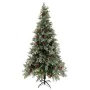 Weihnachtsbaum mit Lichtern und Kieferzapfen PVC PE grün und weiß 225 cm von , Weihnachtsbäume - Ref: Foro24-3094566, Preis: ...