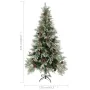 Weihnachtsbaum mit Lichtern und Kieferzapfen PVC PE grün und weiß 225 cm von , Weihnachtsbäume - Ref: Foro24-3094566, Preis: ...