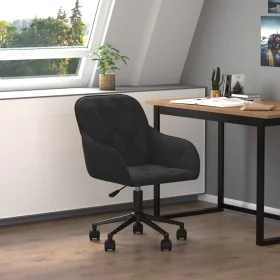 Schwarzer Samtbürostuhl mit Drehfunktion von , Bürostühle - Ref: Foro24-344873, Preis: 111,20 €, Rabatt: %