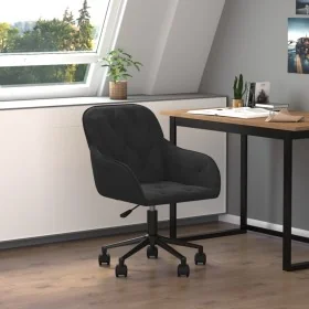 Silla de oficina giratoria de terciopelo negro de , Sillas de oficina - Ref: Foro24-344873, Precio: 110,97 €, Descuento: %