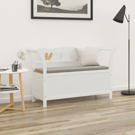 Solid white fir wood bench 107x45x75.5 cm by , Benches for halls and storage - Ref: Foro24-351774, Price: 164,27 €, Discount: %