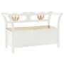 Solid white fir wood bench 107x45x75.5 cm by , Benches for halls and storage - Ref: Foro24-351774, Price: 164,27 €, Discount: %