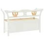 Solid white fir wood bench 107x45x75.5 cm by , Benches for halls and storage - Ref: Foro24-351774, Price: 164,27 €, Discount: %