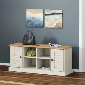 Schuhbank VIGO aus massiver Kiefer in Weiß 106x35x45 cm von , Bänke für Hallen und Lager - Ref: Foro24-353179, Preis: 164,08 ...