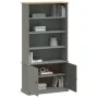 VIGO solid pine wood bookcase in gray, 85x35x170 cm by , Bookcases and shelves - Ref: Foro24-353198, Price: 230,08 €, Discoun...