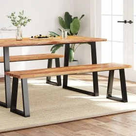 Solid acacia wood live edge bench 160 cm by , Benches for halls and storage - Ref: Foro24-353295, Price: 176,51 €, Discount: %