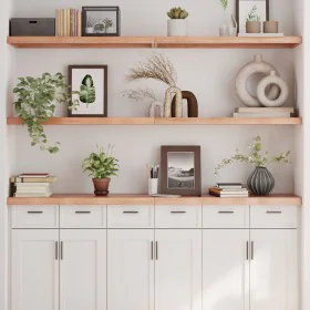Regal aus Eichenholz für die Wand, hellbraun behandelt, 160x40x(2-4) cm. von , Regale und Regale - Ref: Foro24-363710, Preis:...