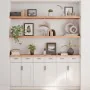 Wall shelf made of light brown treated oak wood 160x40x(2-4) cm by , Shelves and shelves - Ref: Foro24-363710, Price: 64,25 €...