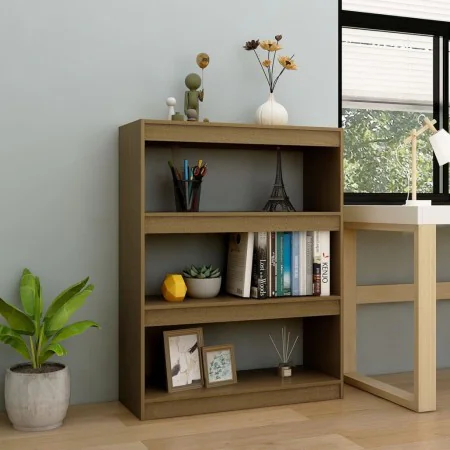 Space divider shelf in honey brown pine 100x30x103 cm by , Bookcases and shelves - Ref: Foro24-808216, Price: 61,52 €, Discou...