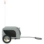 Fahrradanhänger für Haustiere aus Eisen und grauem schwarzen Oxford-Stoff. von , Kinderwagen für Haustiere - Ref: Foro24-9399...