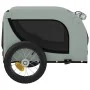 Fahrradanhänger für Haustiere aus Eisen und grauem schwarzen Oxford-Stoff. von , Kinderwagen für Haustiere - Ref: Foro24-9399...