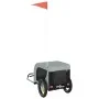 Fahrradanhänger für Haustiere aus Eisen und grauem schwarzen Oxford-Stoff. von , Kinderwagen für Haustiere - Ref: Foro24-9399...
