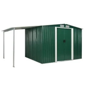 Cobertizo jardín puertas correderas acero verde 386x205x178 cm de , Cobertizos - Ref: Foro24-144029, Precio: 772,80 €, Descue...