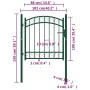 Gartentor mit grünem Stahlbogen oben 100x100 cm. von , Gartentore - Ref: Foro24-146363, Preis: 151,52 €, Rabatt: %