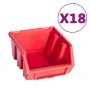 Kit de cajas de almacenaje 80 pzas paneles de pared rojo negro de , Armarios para herramientas - Ref: Foro24-150812, Precio: ...