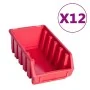 Kit de cajas de almacenaje 80 pzas paneles de pared rojo negro de , Armarios para herramientas - Ref: Foro24-150812, Precio: ...