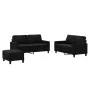3-piece black velvet sofa set with cushions by , Sofas - Ref: Foro24-3201511, Price: 487,70 €, Discount: %