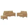 3-piece brown velvet sofa set with cushions by , Sofas - Ref: Foro24-3201513, Price: 428,19 €, Discount: %