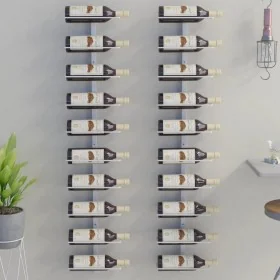 Botellero de pared para 10 botellas 2 unidades metal blanco de , Botelleros - Ref: Foro24-340906, Precio: 79,84 €, Descuento: %