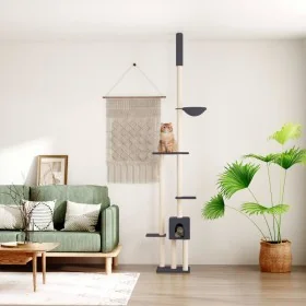 Floor-to-ceiling dark gray cat scratching tree 258.5-284.5 cm by , Cat furniture - Ref: Foro24-171719, Price: 60,08 €, Discou...