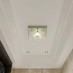 Glass ceiling lamp, square crystal 1 x E27 by , ceiling lights - Ref: Foro24-240542, Price: 23,38 €, Discount: %