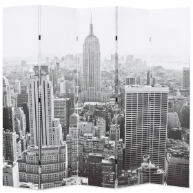 Folding room divider screen 200x170 cm New York in black and white by , Room dividers - Ref: Foro24-245859, Price: 125,27 €, ...