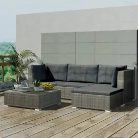 5-teiliges Gartensofa-Set mit grauen Polstern aus synthetischem Rattan. von , Gartensets - Ref: Foro24-42835, Preis: 414,21 €...
