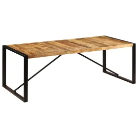 Solid mango wood dining table 220x100x75 cm by , Kitchen and dining tables - Ref: Foro24-247408, Price: 357,03 €, Discount: %