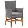 7-piece garden dining set made of synthetic rattan and gray acacia wood by , Garden sets - Ref: Foro24-46007, Price: 527,15 €...