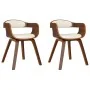 Dining chairs 2 units, curved wood and cream synthetic leather by , dining chairs - Ref: Foro24-3092378, Price: 330,78 €, Dis...