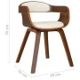 Dining chairs 2 units, curved wood and cream synthetic leather by , dining chairs - Ref: Foro24-3092378, Price: 330,78 €, Dis...